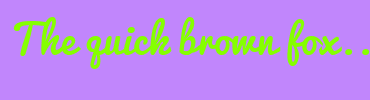 Image with Font Color 85FF00 and Background Color C186FC